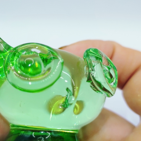 Vintage Art Glass Owl Light Green - Picture 11 of 12